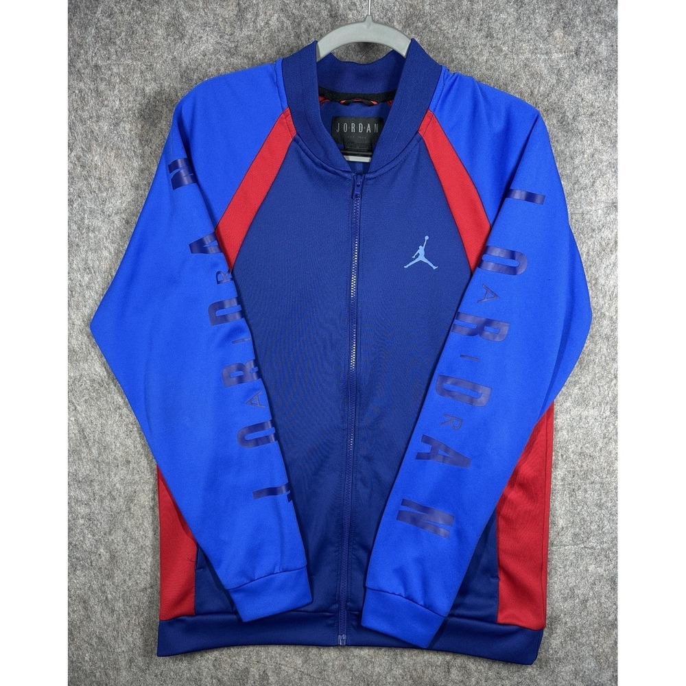 Nike Air Jordan Track Jacket Mens Large Blue Red Full Zip AQ0950-455 Jumpman